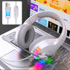 YINDIAO Q2 Auriculares para juegos con cable y montaje en la cabeza con micrófono, Versión: Tarjeta de sonido USB única (blanco)