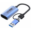 Z29C HDMI/F Hembra a USB-C / Type-C+USB 3.0/M Macho Tarjeta de Captura de Video HD