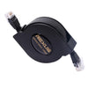 Cable LAN de red Ethernet RJ45 plano retráctil CAT6 de 2 m REXLIS (negro)