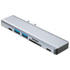 BYL-2101 7 en 1 Dual USB-C / Type-C a USB Docking Station HUB Adapter (Plata)