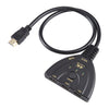 Conmutador HDMI 3 x 1 4K 30Hz con cable HDMI Pigtail, compatible con fuente de alimentación externa