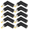 10 PCS 4.5 x 3.0 mm Hembra a 5.5 x 2.5 mm Conector de adaptador de codo macho