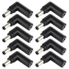 10 PCS 4.5 x 3.0 mm Hembra a 5.5 x 2.1 mm Conector de adaptador de codo macho
