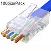 100 Uds Cat6e paso sin blindaje conector RJ45 enchufe Modular