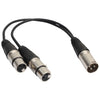 30cm 3 Pin XLR CANNON 1 macho a 2 hembra Cable adaptador de conector de audio para micrófono / equipo de audio