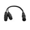 30 cm 3 pines XLR CANNON 1 macho a 2 hembra cable adaptador de conector de audio para micrófono / equipo de audio (negro)