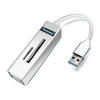 15101 5 en 1 USB3.0 a 3 x USB + Adaptador HUB de lector de tarjetas SD / TF (Plata)