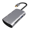 V217E 7 en 1 tipo C / USB-C a PD + HDMI + VGA + USB3.0 + UB2.0 + SD / TF Multifunción Tipo-C / USB-C Hub Station
