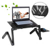 Soporte de escritorio de aleación de aluminio plegable ajustable portátil de 360 grados con alfombrilla de ratón para computadora portátil / portátil, sin ventiladores de CPU (negro)
