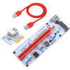 PCE164P-N06 VER008S USB 3.0 PCI-E Express 1x a 16x PCI-E Extender Adaptador de tarjeta vertical Alimentación SATA de 15 pines Puerto de fuente de alimentación de 6 pines + 4 pines con cable USB de 60 cm (rojo)