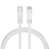 Cable LAN de red Ethernet plano ultrafino CAT6 de 2 m, cable de conexión RJ45 (blanco)