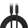 Cable LAN de red Ethernet plano ultrafino CAT6 de 3 m, cable de conexión RJ45 (negro)