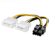 PCI Express de 8 pines en forma de Y de 18 cm a doble cable de alimentación de tarjeta gráfica Molex de 4 pines