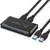UK204V Selector de conmutador USB 3.0 sin unidad 2 puertos USB que comparten 4 puertos USB Adaptador de conmutador para ratón, teclado, impresora