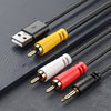 Audio coaxial a 3,5 mm + convertidor RCA dual