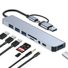 BYL-2218TU 8 en 1 USB + USB-C / Type-C a USB Estación de acoplamiento multifuncional Adaptador HUB