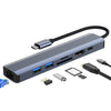 BYL-2303 7 en 1 USB-C / Type-C a USB Estación de acoplamiento multifuncional Adaptador HUB