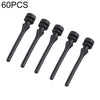 60 PCS 40 mm Anti vibración Suave Amortiguación de uñas Caucho Silicona Ventilador de computadora Tornillo (Negro)