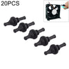 20 PCS 29,9 mm Anti vibración Suave Amortiguación de uñas Caucho Silicona Ventilador de computadora Tornillo (Negro)