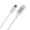 Adaptador HUB hembra TPE USB A a 3 puertos USB de 1,2 m