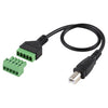 Enchufe macho USB tipo B a terminales conectables de 5 pines Conector USB sin soldadura Cable adaptador de conexión sin soldadura, Longitud: 30 cm