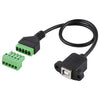 Enchufe hembra USB tipo B a terminales conectables de 5 pines Conector USB sin soldadura Cable adaptador de conexión sin soldadura, Longitud: 30 cm