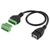 Enchufe hembra USB a terminales conectables de 5 pines Conector USB sin soldadura Cable adaptador de conexión sin soldadura, Longitud: 30 cm