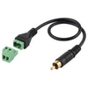 Terminales enchufables RCA macho chapado en oro a 2 pines Conector USB sin soldadura Cable adaptador de conexión sin soldadura, Longitud: 30 cm