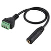 Terminales enchufables de 3,5 mm hembra a 3 pines Conector sin soldadura Cable adaptador de conexión sin soldadura, Longitud: 30 cm