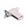 Richwell 16G Type-C + 8 Pin + USB 3.0 Disco flash de metal con función OTG (plateado)