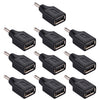 Conector adaptador macho a hembra USB de 10 piezas de 3,5x1,35 mm