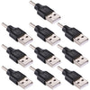 10 PCS 3.5x1.35mm macho a conector adaptador macho USB