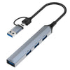 Adaptador HUB de estación de acoplamiento multifuncional V252B 4 en 1 USB + USB-C/Tipo-C a USB