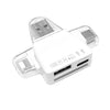 Lector de tarjetas 7 en 1 USB + Tipo C + 8 pines + Tarjeta TF + Tarjeta SD + Adaptador para auriculares (Blanco)