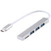 Adaptador T-818 TF + 3 x USB 3.0 a USB-C / Type-C HUB (Plateado)