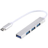T-818 Adaptador de 4 x USB 3.0 a USB-C / Type-C HUB (plateado)