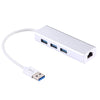 Carcasa de aluminio 3 puertos USB3.0 HUB + Adaptador Ethernet USB3.0 10 / 100Mbps