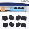 20 tapones antipolvo de silicona para puerto RJ45 (negro)