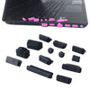 Tapones antipolvo de silicona universales 13 en 1 para computadora portátil (negro)