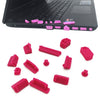 Tapones antipolvo de silicona universales 13 en 1 para computadora portátil (rosa roja)