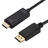 Cable convertidor de 4K x 2K DP a HDMI, longitud del cable: 1,8 m (negro)