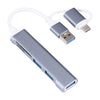 Lector de tarjetas adaptador A-807 5 en 1 USB 3.0 y Type-C / USB-C a USB 3.0 HUB