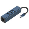 RDS 6307-3 USB-C / Type-C a USB3.0 + Dual USB2.0 + RJ45 Adaptador HUB 4 en 1