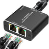 KC-E102 1000M LAN 1 a 2 Adaptador divisor RJ45 Conector hembra de red Ethernet
