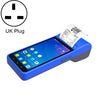 ZJ-6000 58mm PDA Handheld 5.5 pulgadas Código de barras Código bidimensional Código de escaneo inteligente de Android Máquina de impresión térmica de caja registradora, enchufe del Reino Unido (azul)