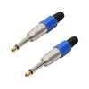 2 PCS 6.35 Conector de audio de micrófono mono chapado en oro