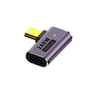 240W USB-C/Tipo-C Hembra a USB-C/Tipo-C Macho 40Gbps Adaptador de curva lateral con luz