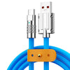 Mech Series 6A 120W USB a USB-C / Tipo-C Enchufe de metal Cable de datos de carga rápida de silicona, Longitud: 1,8 m (Azul)