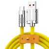 Mech Series 6A 120W USB a USB-C / Tipo-C Enchufe de metal Cable de datos de carga rápida de silicona, Longitud: 1,8 m (Amarillo)
