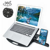 Soporte de disipación de calor aumentada de uso general para laptops, estilo: con soporte para teléfono móvil con rotación (negro)